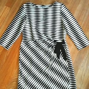 Navy and White Striped Dress